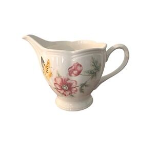 Lenox Butterfly Meadow Creamer Pitcher Louise Le Luyer Floral Porcelain 4.5in